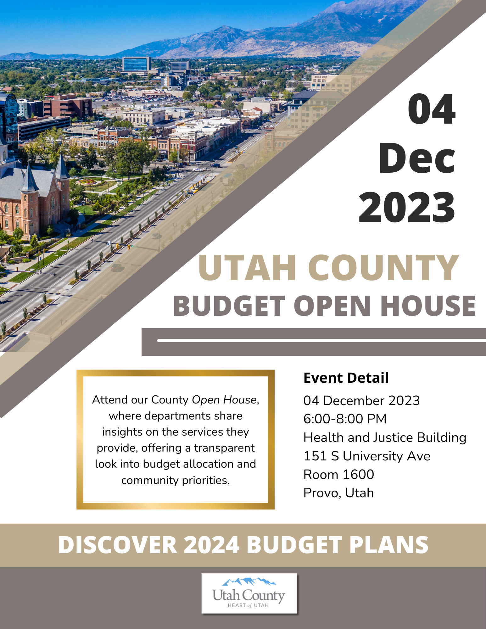 Flyer for Budget Open House
